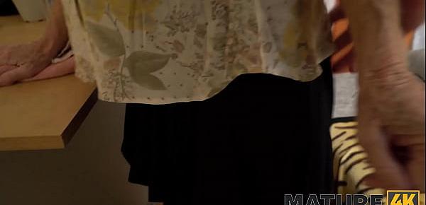 MATURE4K. Man is here to please mature woman nailing the hungry pussy